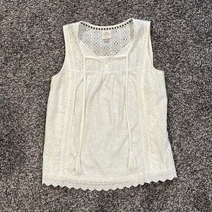 Knox Rose Women's White Flutter Short Sleeve Top - Small